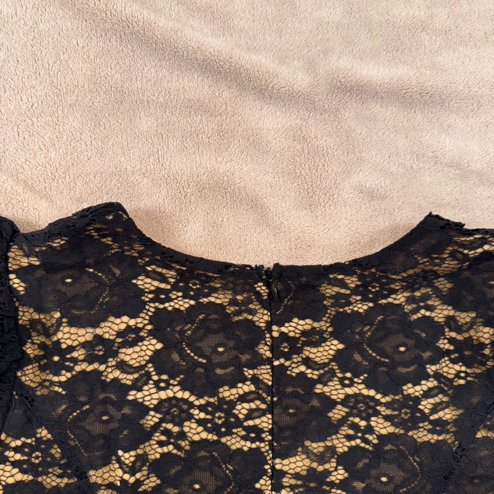 VICI Black Floral Lace Peplum Romantic Date Top Luxe Chic Whimsygoth Party Sz M - Picture 11 of 13